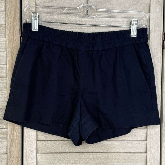 J CREW 100% Cotton Pull On Shorts 100% Navy-00 - Picture 1 of 2